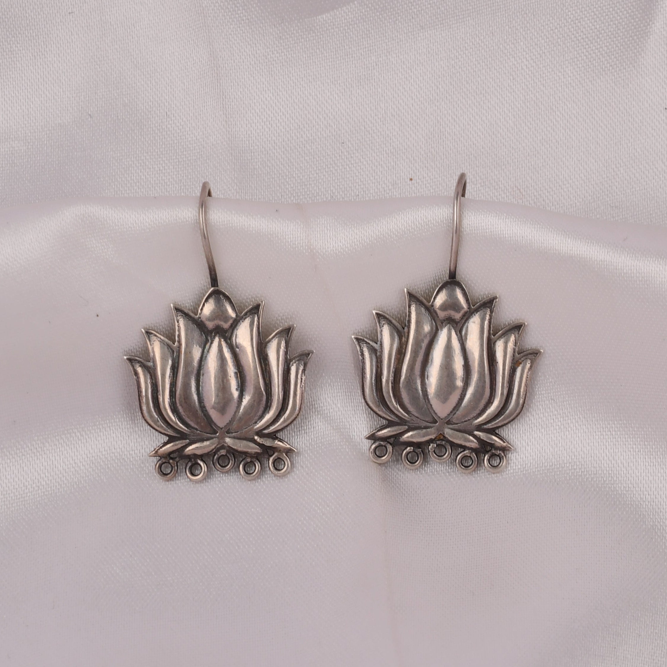 925 Silver Lotus Earrings